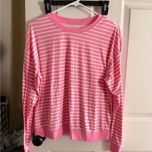 Draper James Pink and White Striped PJ Set